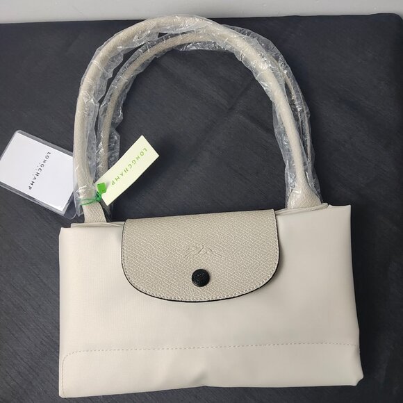 NWT Longchamp Le Pliage Original Large Shoulder Nylon Bag Tote IN OFF WHITE - Picture 8 of 9